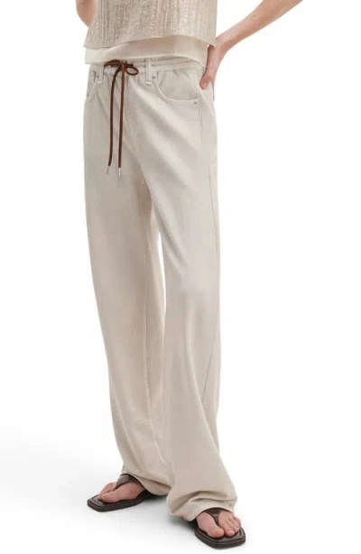 Rag & Bone Rb Miramar Pull-on Wide Leg Cotton Terry Sweatpant Jeans In Neutral