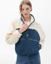 Rag & Bone Rb Miramar High Pile Fleece Pullover In Blue
