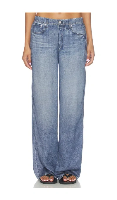Rag & Bone Rb Miramar Slink Wide Leg Pull On Jeans In Blue