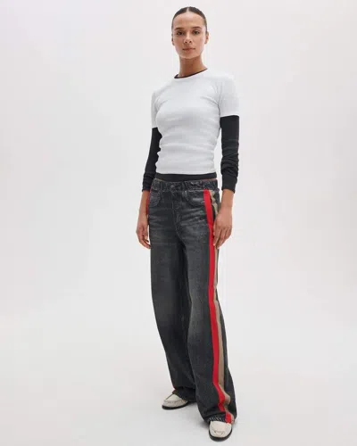 Rag & Bone Rb Miramar Sport Stripe Track Pants In Gray