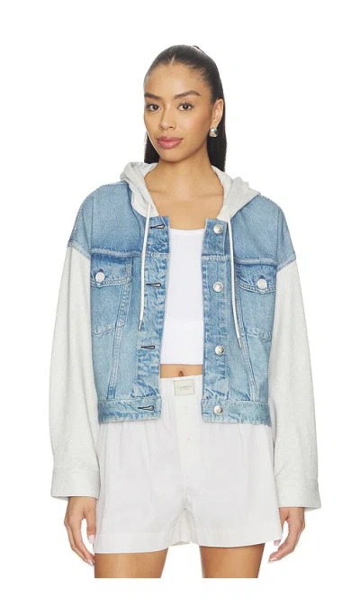 Rag & Bone Rb Miramar Terry Combo Hooded Trucker In Sport