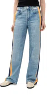 Rag & Bone Rb Miramar Track Stripe Cotton Terry Sweatpant Jeans In Blue