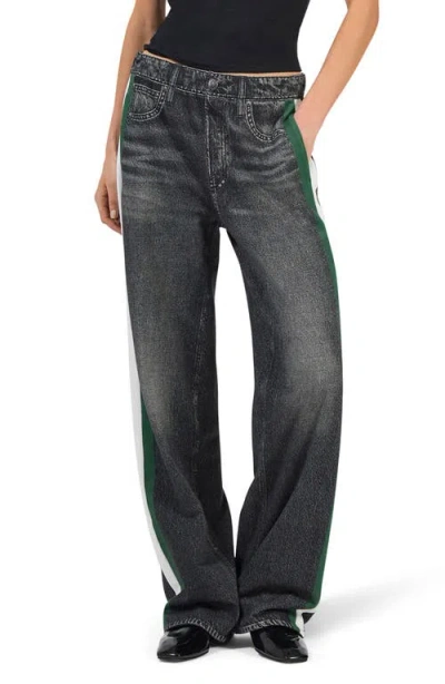 Rag & Bone Rb Miramar Track Stripe Cotton Terry Sweatpant Jeans In Black