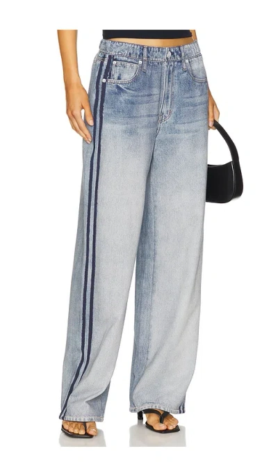 Rag & Bone Rb Miramar Wide Leg Track Jeans In Blue