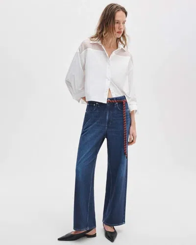 Rag & Bone Rb Miramar Wide-leg Ankle Pant In Blue