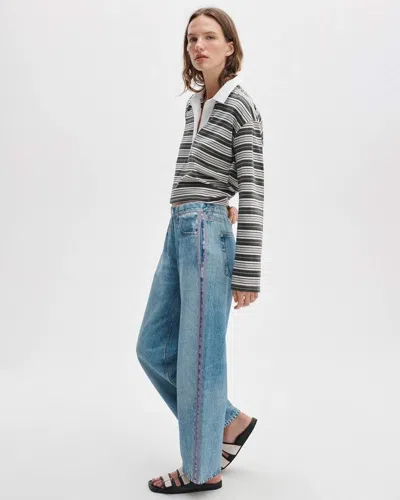 Rag & Bone Rb Miramar Wide-leg Ankle Track Pant In Blue