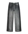 Rag & Bone Miramar Fleece Pull On Wide Leg Sweatpant Jeans In Washed Black In Black