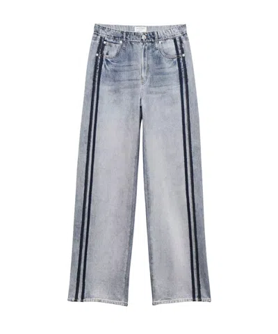 Rag & Bone Rb Miramar Wide Leg Track Jeans In Blue