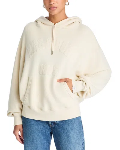 Rag & Bone Rb University Cotton Blend Hoodie Sweatshirt In Neutral