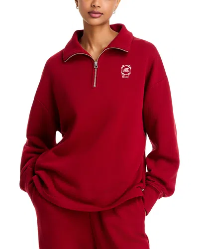 Rag & Bone Rb X Bloom Vintage Terry Half Zip Sweatshirt In Red