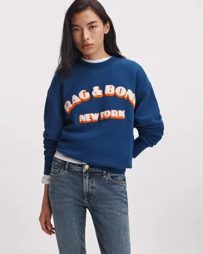 Rag & Bone Rbny Vintage Terry Sweatshirt In Blue