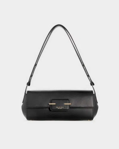 Rag & Bone Realm Leather Flap Bag In Black