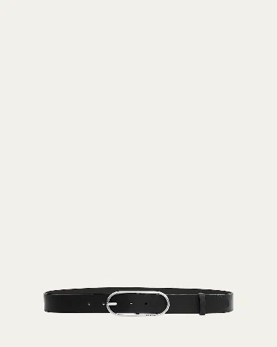 Rag & Bone Rebound Logo Engraved Leather Belt In Black
