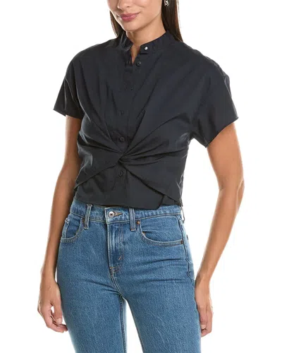 Rag & Bone Regina Poplin Top In Black