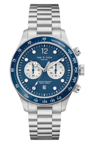 Rag & Bone Reid Chronograph Bracelet Watch, 42mm In Silver