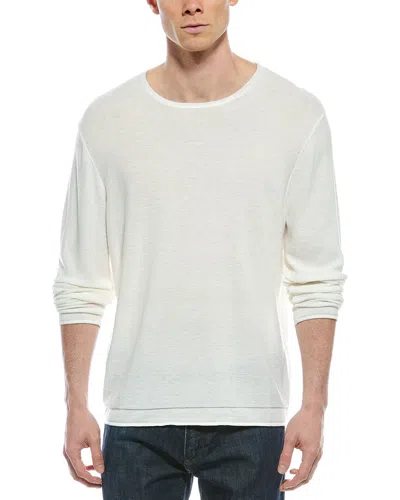 Rag & Bone Reid Relaxed Fit Wool-blend Crewneck Sweater In White