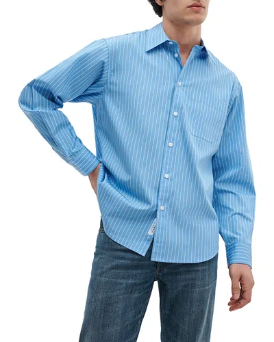 Rag & Bone Relaxed Fit Poplin Shirt In Blue