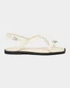 Rag & Bone Remi Leather Toe-ring Flat Sandals In White
