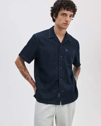 Rag & Bone Resort Short Sleeve Denim Button-up Shirt In Blue