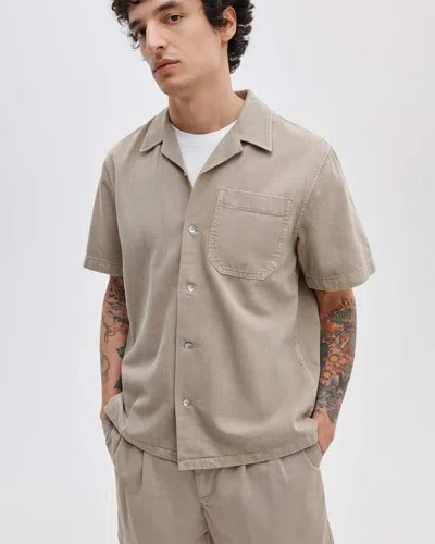 Rag & Bone Resort Short Sleeve Denim Button-up Shirt In Brown