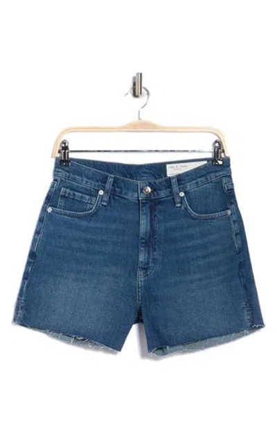 Rag & Bone Retro High Waist Cutoff Denim Shorts In Blue