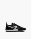 Rag & Bone Retro Runner Suede And Leather-trimmed Recycled Shell Sneakers In Black