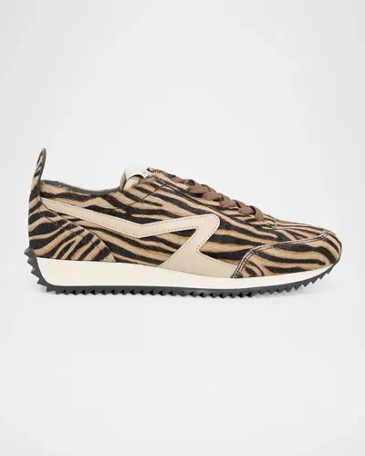 Rag & Bone Retro Runner Zebra Calf Hair Sneakers In Multi
