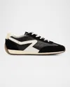 Rag & Bone Retro Slim Mixed Leather Sneakers In Black