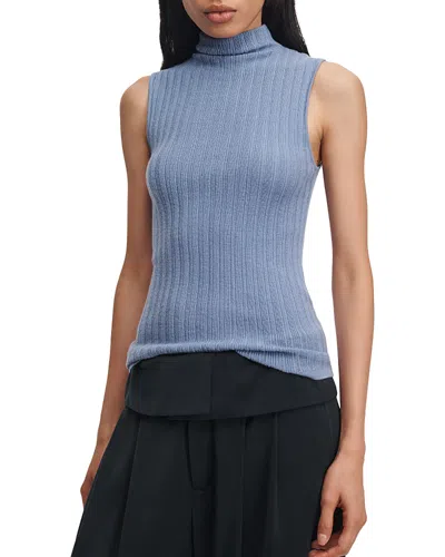 Rag & Bone Rhodes Wool Sleeveless Top In Blue