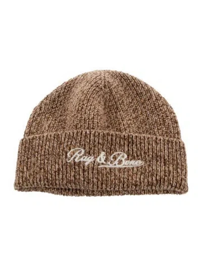Pre-owned Rag & Bone Ribbed Beanie In Brown