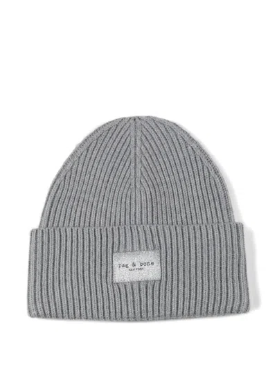 Rag & Bone Ribbed Beanie Hat In Gray