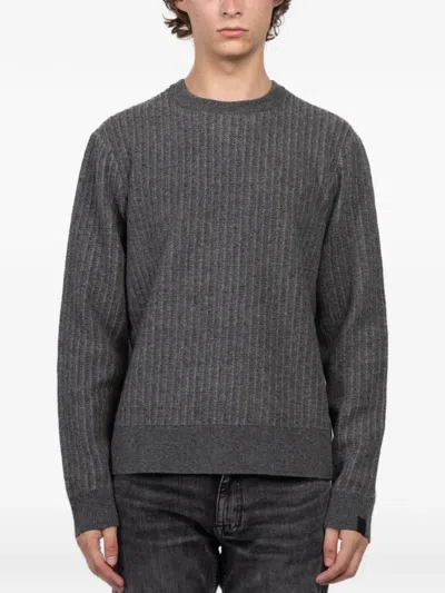 Rag & Bone Ribbed Crew-neck Sweater In Gray