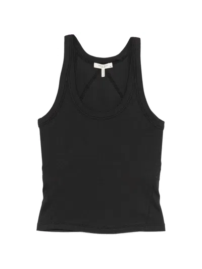 Rag & Bone Ribbed Racerback Vest In Black