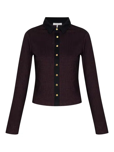 Rag & Bone Ribbed Shirt In Brown