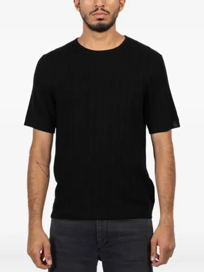 Rag & Bone Ribbed Short-sleeve T-shirt In Black