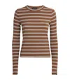 Rag & Bone Ribbed Stripe Luca T-shirt In Brown