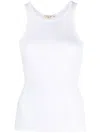 Rag & Bone The Essential Ribbed Stretch-organic Pima Cotton Jersey Tank In White