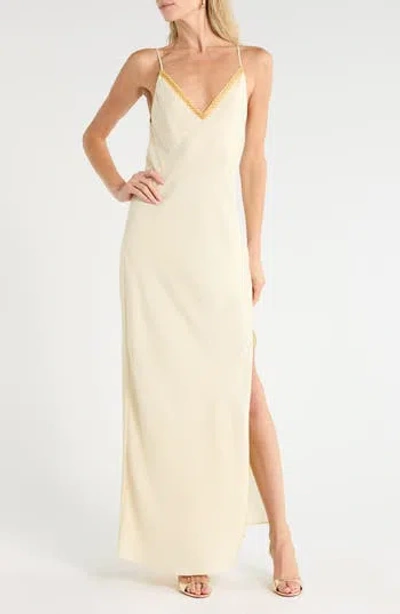 Rag & Bone Rissa Embroidered V-neck Slipdress In Neutral