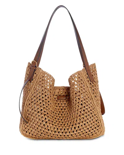 Rag & Bone River Large Paper Straw Tote Bag In Brown