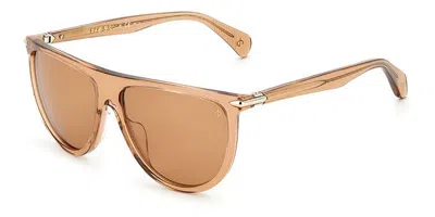 Rag & Bone Rnb1056/s 09q/70 Women's Sunglasses Brown Size 57 In Transparent Brown