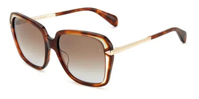 Rag & Bone Rnb1059/g/s Asian Fit 086/ha Women's Sunglasses Tortoiseshell Size 57 In Brown