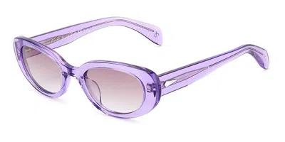 Rag & Bone Rnb1061/s B3v/j8 Women's Sunglasses Purple Size 52