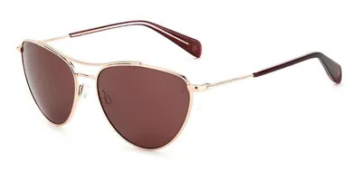 Rag & Bone Rnb1065/g/s Asian Fit Au2/u1 Women's Sunglasses Gold Size 58