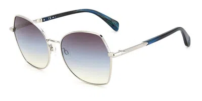 Rag & Bone Rnb1067/g/s Asian Fit 010/08 Women's Sunglasses Silver Size 57