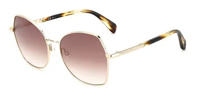 Rag & Bone Rnb1067/g/s Asian Fit 06j/ha Women's Sunglasses Gold Size 57