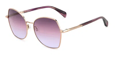 Rag & Bone Rnb1067/g/s Asian Fit Au2/qr Women's Sunglasses Gold Size 57