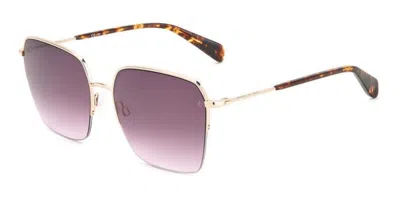 Rag & Bone Rnb1069/g/s Au2/ff Women's Sunglasses Gold Size 58