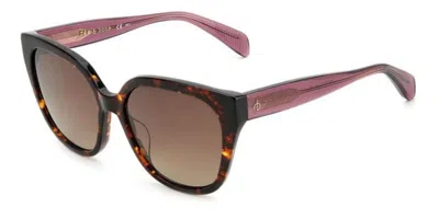 Rag & Bone Rnb1073/s 086/ha Women's Sunglasses Tortoiseshell Size 56 In Brown