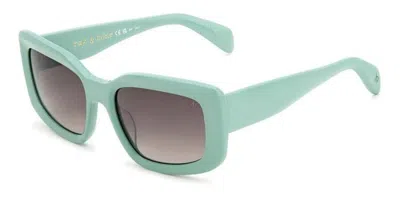 Rag & Bone Rnb1076/s 1ed/has Women's Sunglasses Green Size 54 In Mint Green