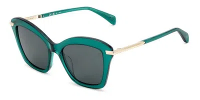 Rag & Bone Rnb1081/s 1ed/qt Women's Sunglasses Green Size 53 In Transparent Pine Green